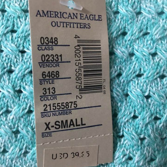 American Eagle Light Teal Sweater NWT - Picture 2 of 5
